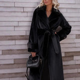 Zarif Kuşaklı Uzun Kaban