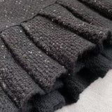 Dokulu Triko Elbise - Siyah