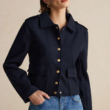 Button Pocket Long Sleeve Ceket