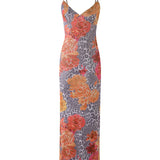 Çiçek Desenli Maxi Elbise