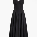 Basic Solid Corset Midi Elbise