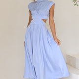 Cindie Midi Elbise - Mavi