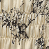 Çevre Dostu Kürk Yelek ve Çiçek Desenli Elbise İkili Takım