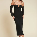 Desiree Boyundan Bağlamalı Midi Elbise