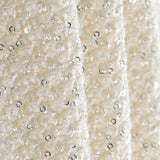 Dokulu Triko Elbise - Krem