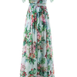 Dinah Baskılı Askılı Uzun Elbise