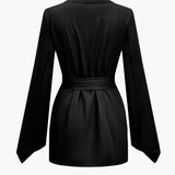 Basic Solid Belted Blazer