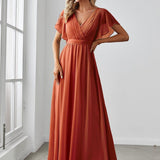 Kuşaklı Şifon Nedime Elbise