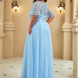 Kısa Kollu Abiye Elbise