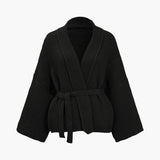 Belted V-neck Sweater Hırka