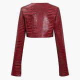 Basic Solid Crop Ceket