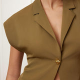 Olive Grace Sleeveless Blazer