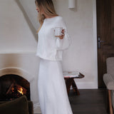 Cohen Triko Midi Etek - Kırık Beyaz