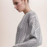 Metalik Folyo Örgülü Kazak