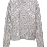 Metalik Folyo Örgülü Kazak