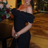 Bernadette Midi Elbise - Siyah