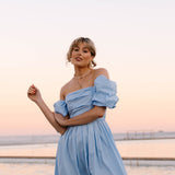 Caelius Midi Dress - Light Blue