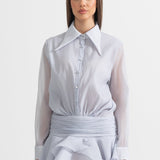 Belden Bağlamalı Düğmeli Gömlek