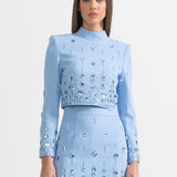 Elmas Süslemeli Mini Etekli Set