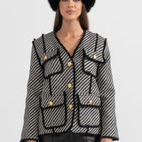 Çizgili Tüvit Blazer