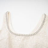 "Manon Charm" Açık Mavi Işıltılı Tweed Mini Elbise