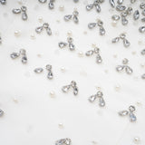 Radiance Elegance Beyaz Taş İşlemeli Straplez Mini Elbise