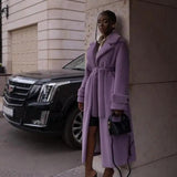 Zarif Kuşaklı Uzun Kaban