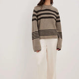 Kaburga Örgü Çizgili Kazak