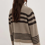 Kaburga Örgü Çizgili Kazak