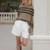 Kaburga Örgü Çizgili Kazak