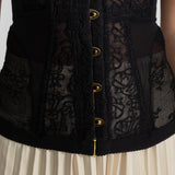 Straplez Dantel Korse – Siyah