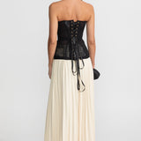 Straplez Dantel Korse – Siyah