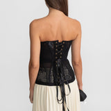 Straplez Dantel Korse – Siyah