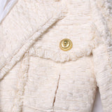 Altın Detaylı Krem Tweed İkili Takım