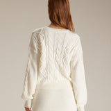 Bej Yuvarlak Yaka Nervürlü Kazak