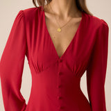 Bellona - Kırmızı Midi Elbise